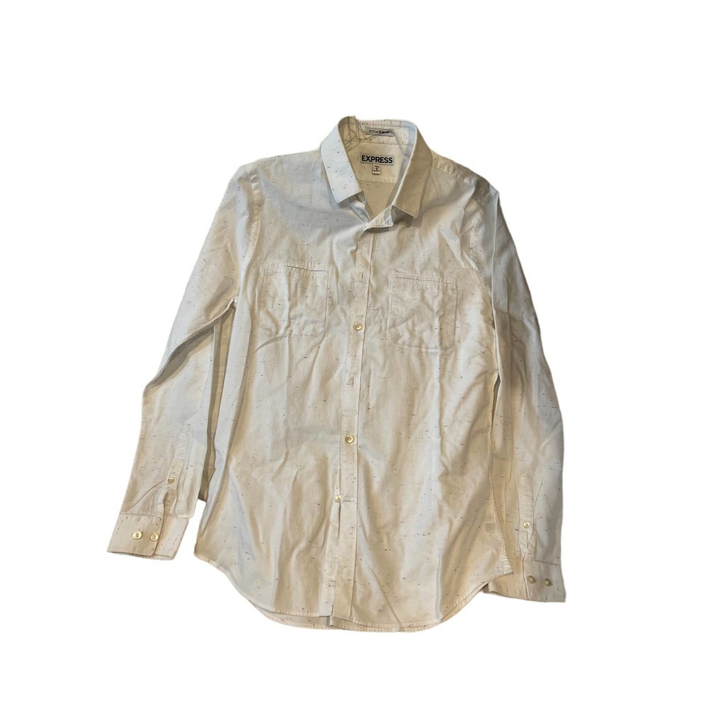 Express Button Down White Casual Shirt Mens M
